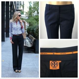 Tory Burch Wide Leg Navy Blue Slacks 